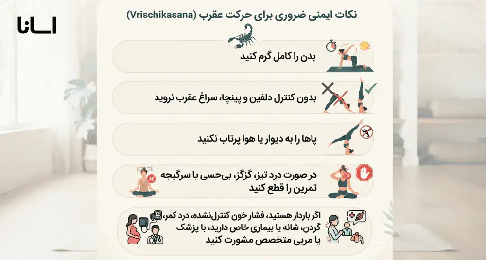نکات ایمنی قبل از انجام حرکت عقرب
