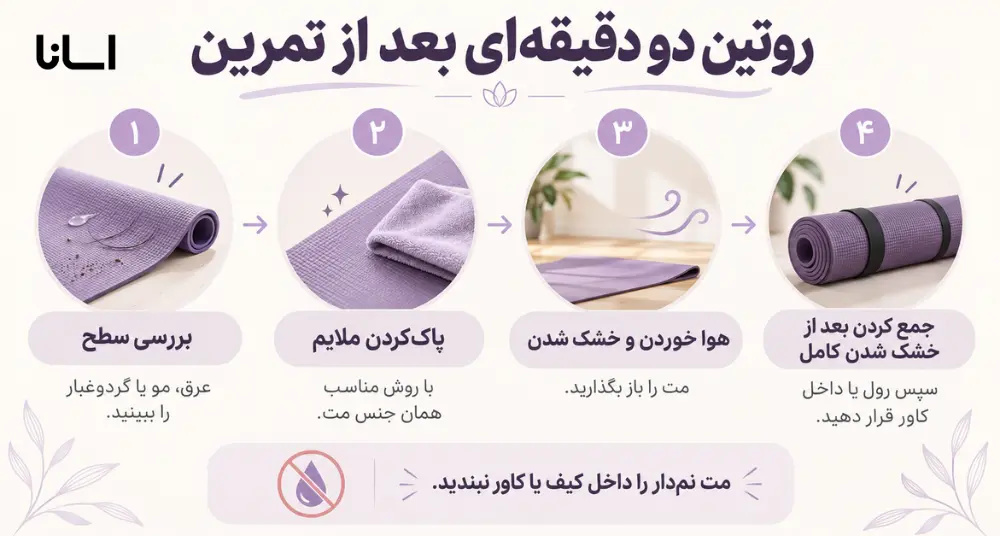 روش ساده تمیز کردن مت بعد از تمرین